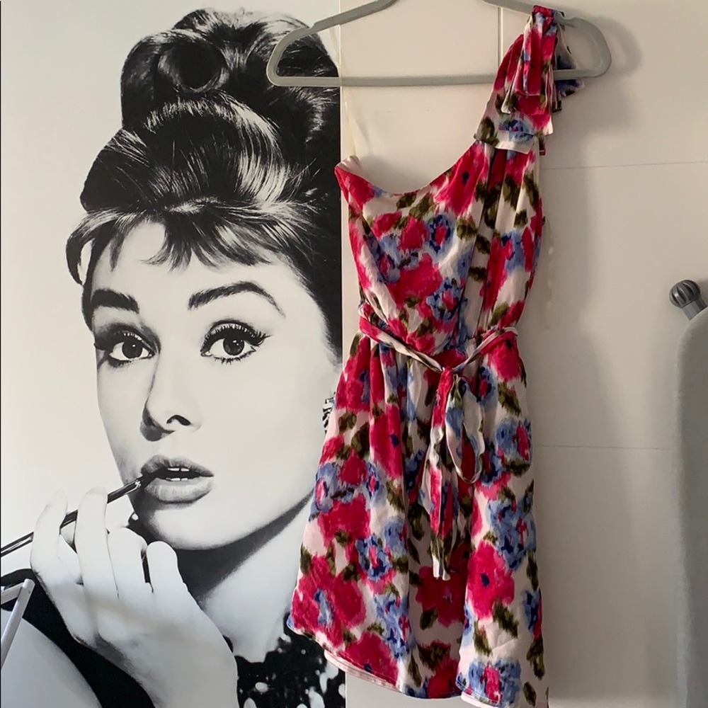 Forever 21 Floral One Shoulder Dress